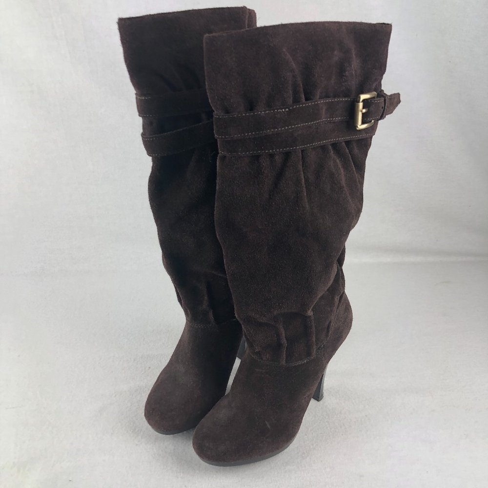 Michael Kors Brown Suede heeled boots- Size 5.5